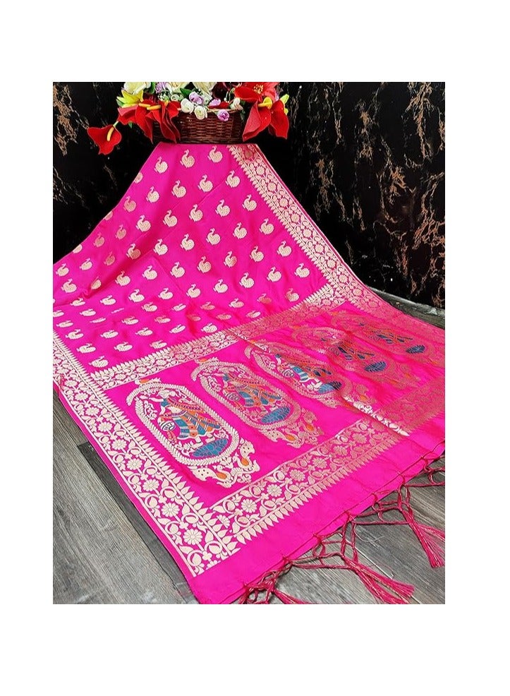 Women's Banarasi Silk Zari Dupatta/Chunni – 1 Meter Width, 2.5 Meter Length