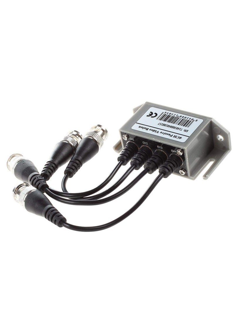 4 Channel Passive UTP Video Balun for CCTV BNC Male to RJ45 CAT5 Connection