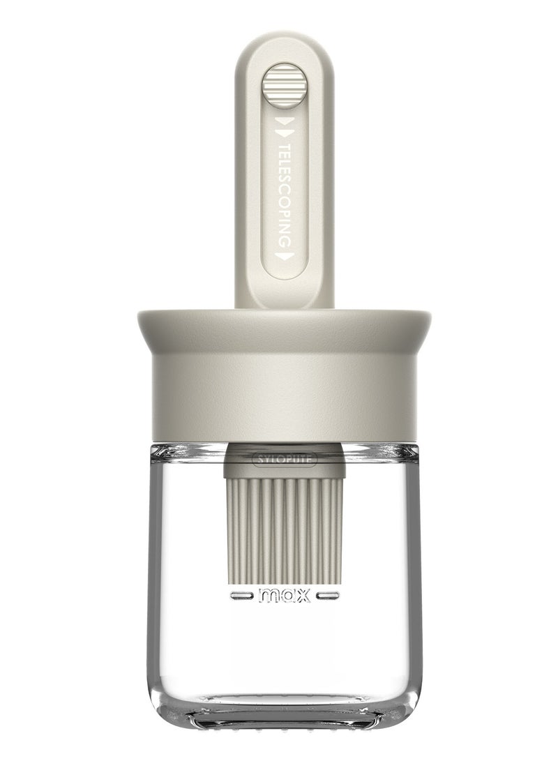 Telescopic Brush Oil Bottle About 150ml Barbecue Silicone Oil Brush Ppot Oil Bottle Sauce Glass Pot
