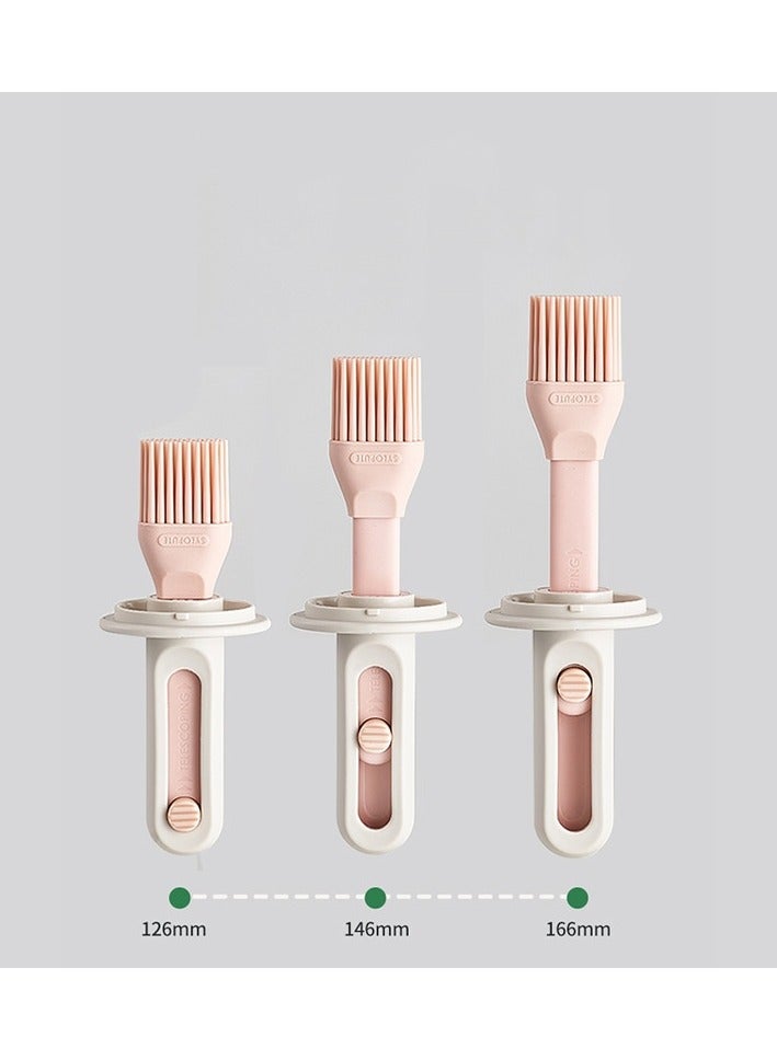 Telescopic Brush Oil Bottle About 150ml Barbecue Silicone Oil Brush Ppot Oil Bottle Sauce Glass Pot