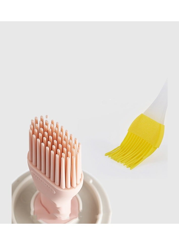 Telescopic Brush Oil Bottle About 150ml Barbecue Silicone Oil Brush Ppot Oil Bottle Sauce Glass Pot