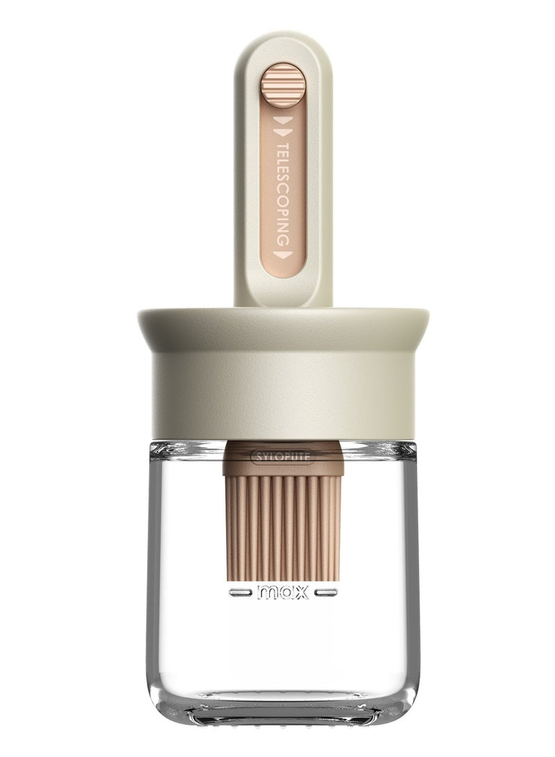 Telescopic Brush Oil Bottle About 150ml Barbecue Silicone Oil Brush Ppot Oil Bottle Sauce Glass Pot