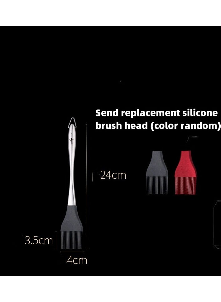 Silicone Brush Heat-resistant Stainless steel bBarbecue Brush Household Baking Silicone Bristle Brush Kitchen Seasoning Oil Brush