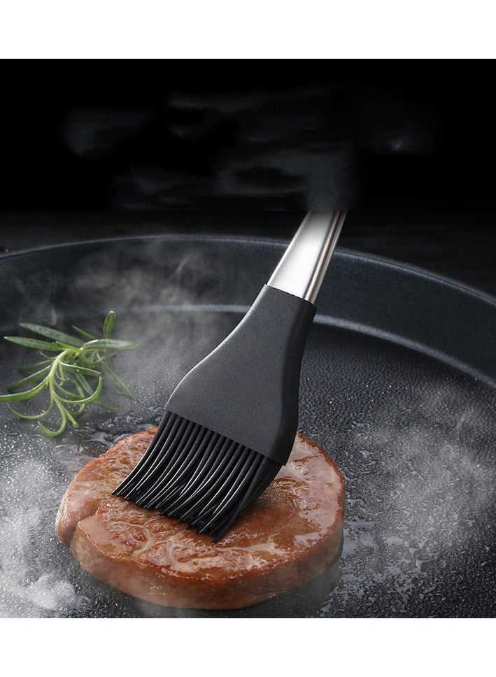 Silicone Brush Heat-resistant Stainless steel bBarbecue Brush Household Baking Silicone Bristle Brush Kitchen Seasoning Oil Brush