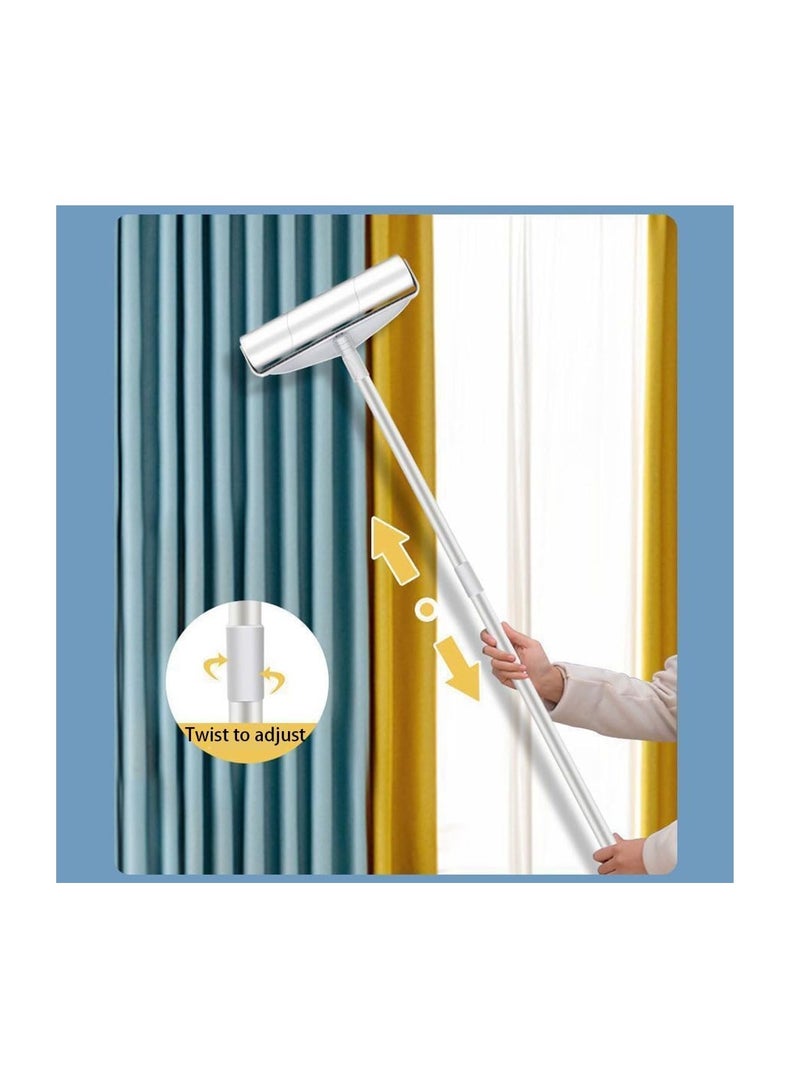 Lint Remover Reusable Lint Roller with 9 Refiils & Long Handle 50~90CM Adjustable Pet Hair Remover Sticky Dust Broom with Retractable Handle for Floor Carpet Bed Curtain Sofa Home Office Cleaning Tool