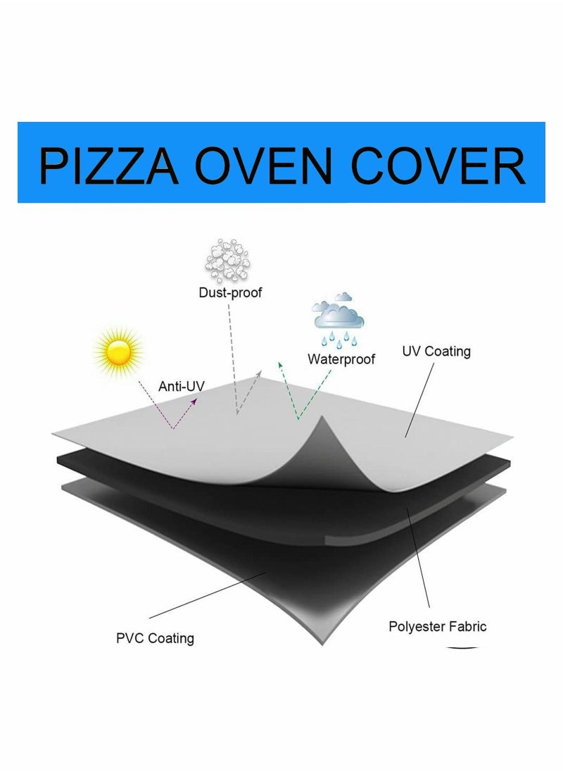 210D Outdoor Pizza Oven Cover - Weather Resistant, Dustproof & Waterproof Protection for Charcoal & Wood Fired Ovens, 165x65x45CM