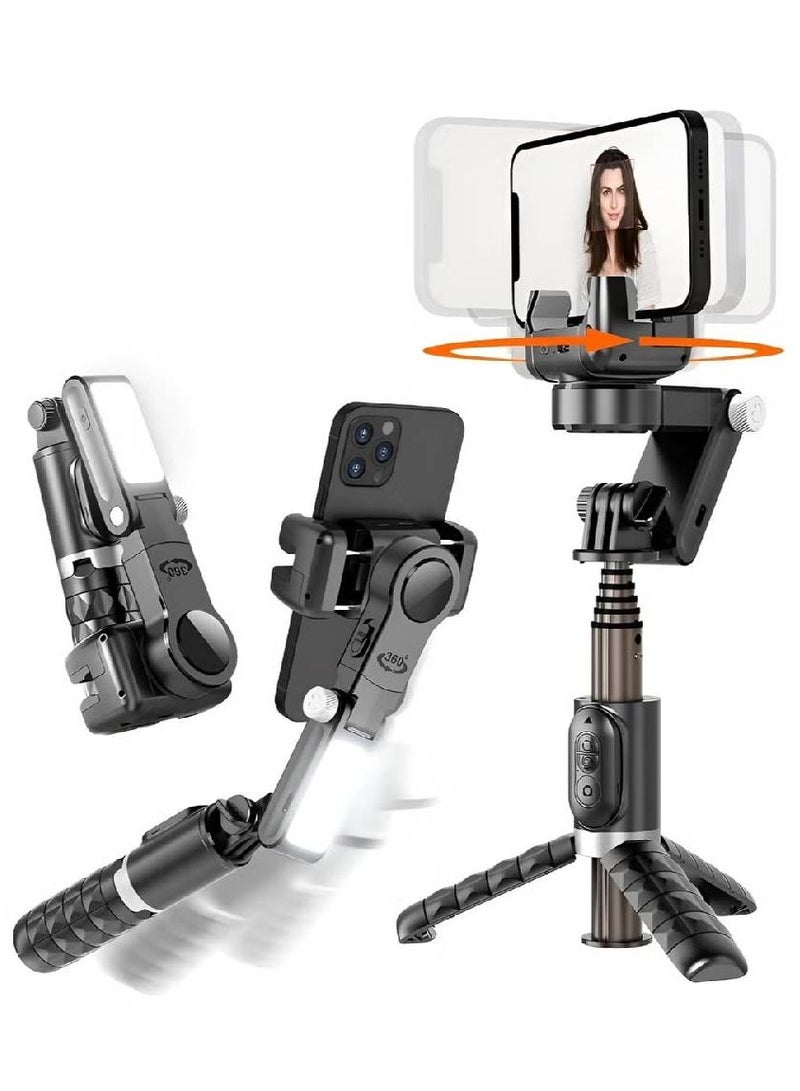 Q18 Gimbal Stabilizer: 2-Axis Remote Control with Auto Face Tracking and 360° Stabilization for Smartphone Vlogging, YouTube, and TikTok