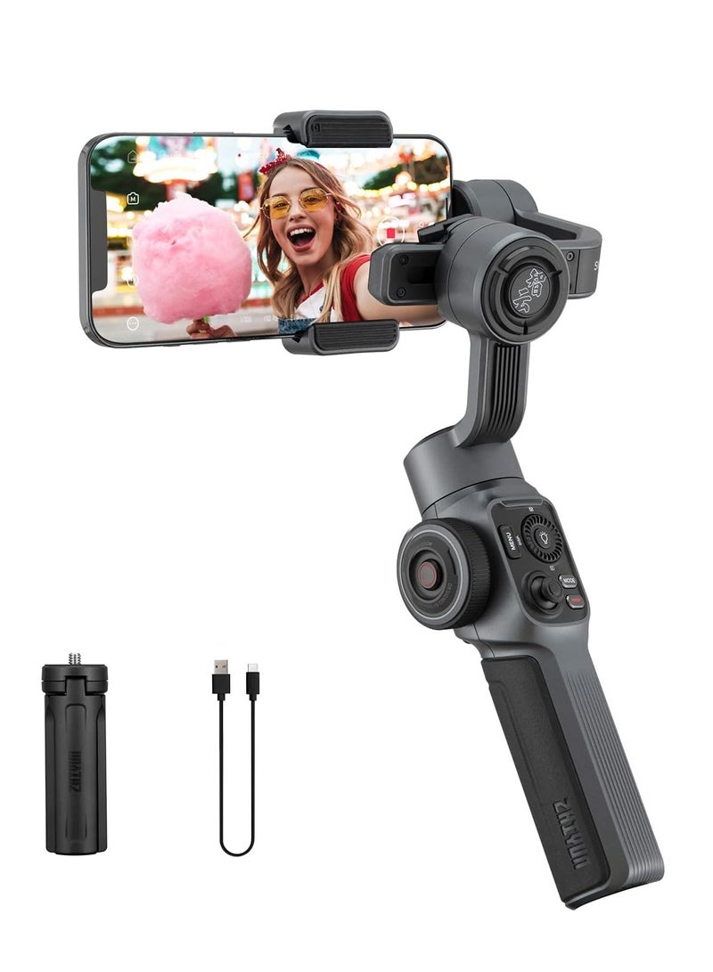 ZHIYUN Smooth 5 [Official] Gimbal Stabilizer for Smartphones iPhone 13 Pro Max 12 11, Android and iPhone Gimbal 3 Axis with Tripod