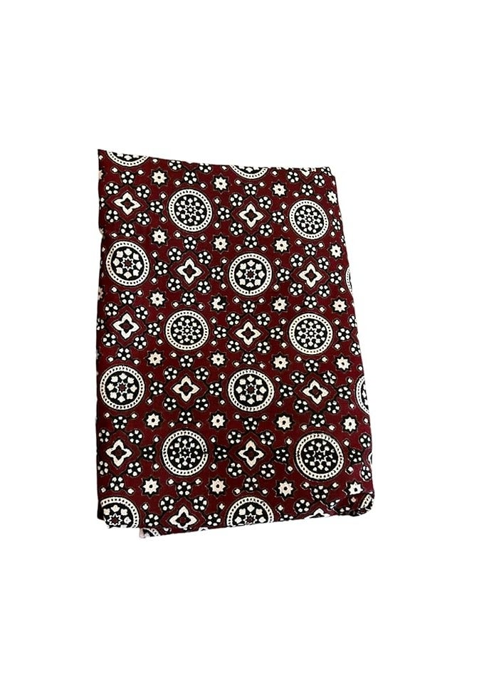 Unstitched Kurti Perfect for Shirt, Blouse Material (2.25 meter, Geometric Red) (Assorted)