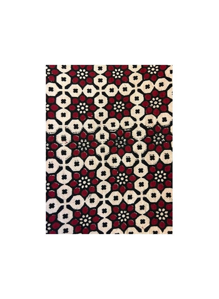 Unstitched Kurti Perfect for Shirt, Blouse Material (2.25 meter, Geometric Red) (Assorted)