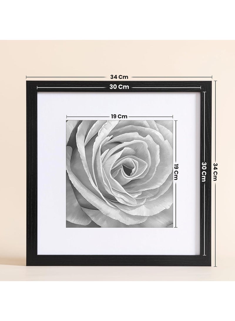 30x30 Picture Frames Set of 9, Classic Gallery Wall Frame Set, Displays 20x20 Photo with Mat or 30x30cm Without Mat, Square Collage Wall Decor, Black Home Decor for Hanging