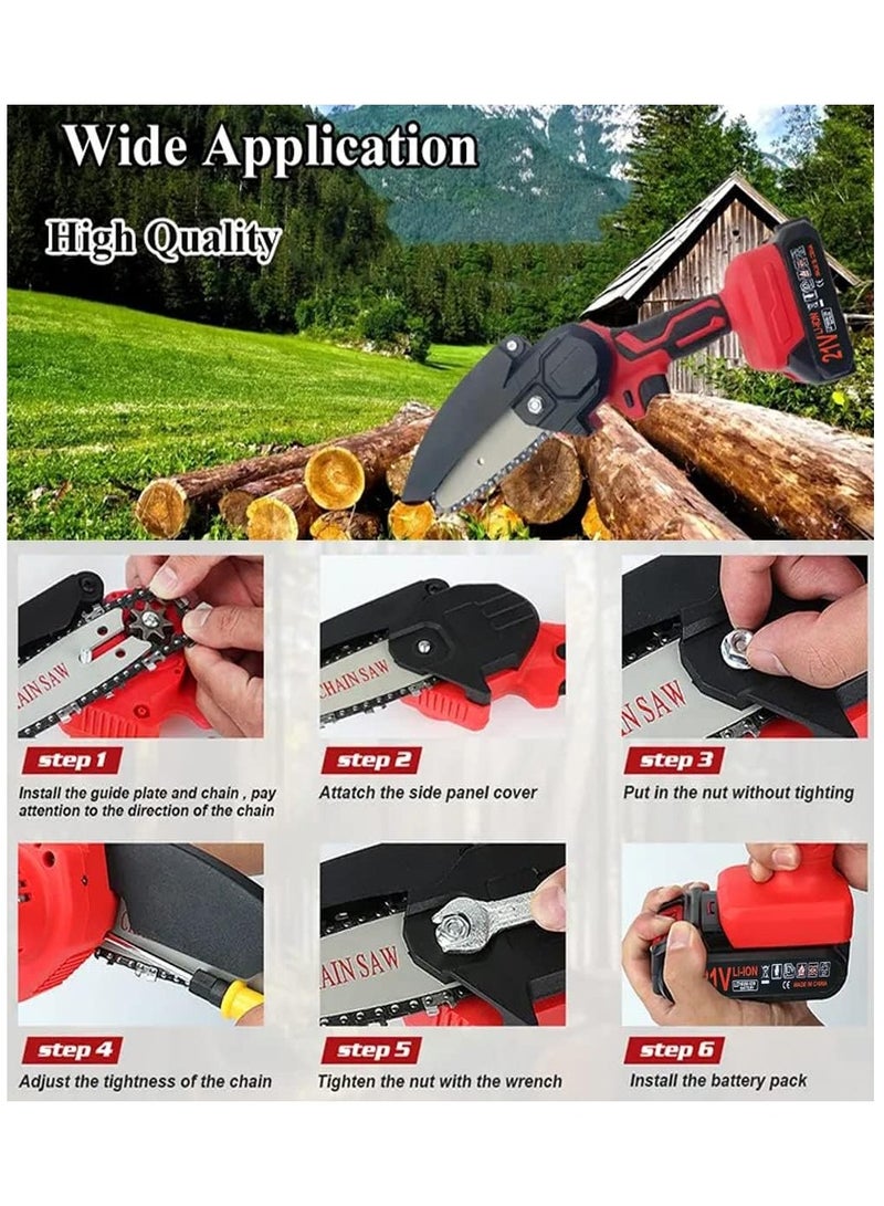 RD 8002 Portable 6 Inch Chain Saw With Rechargeable Battery