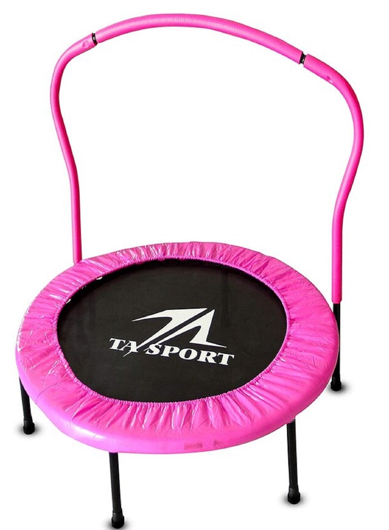 Trampoline With Handrail Pink 40 inch