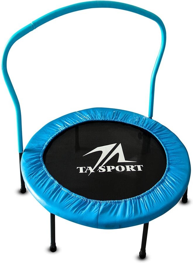 Trampoline With Handrail Blue 40 inch