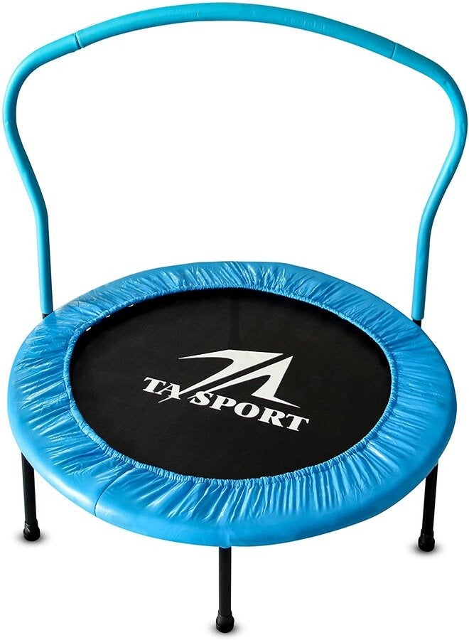 Trampoline With Handrail Blue 40 inch