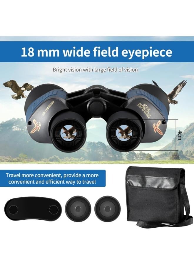 80X80 HD Binoculars Telescope Long Range Binoculars Prism Lens for Concerts Sports Events Bird wWtching Wildlife Viewing Camping