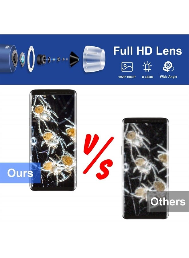 HD 2MP USB Digital Microscope 40-1000X Portable Magnification Endoscope Camera with 8 LEDs Aluminum Alloy Stable Stand for OTG Android Mac Windows 7 8 10 11 Linux Chrome