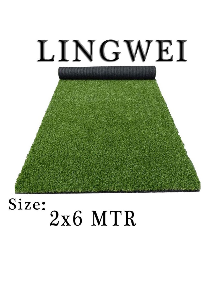 2x6 Meter Artificial Grass Carpet Green Artificial Grass Turf For Home Outdoor Front Garden Decoration Play Ground Pool Area Backyard Patio Balcony