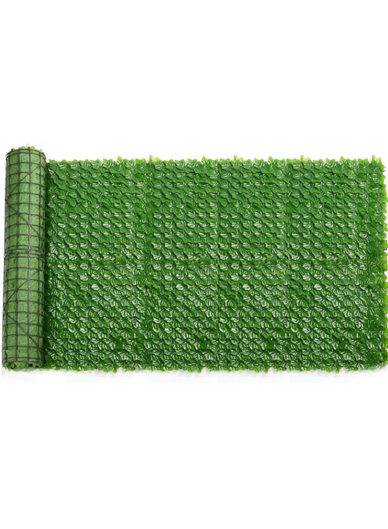 Green Faux Ivy Privacy Fence Screen Realistic Green Leaf Hedge Screen For Enhanced Privacy and Stylish Outdoor Decor Artificial Plant Wall with Fake Grass Backdrop