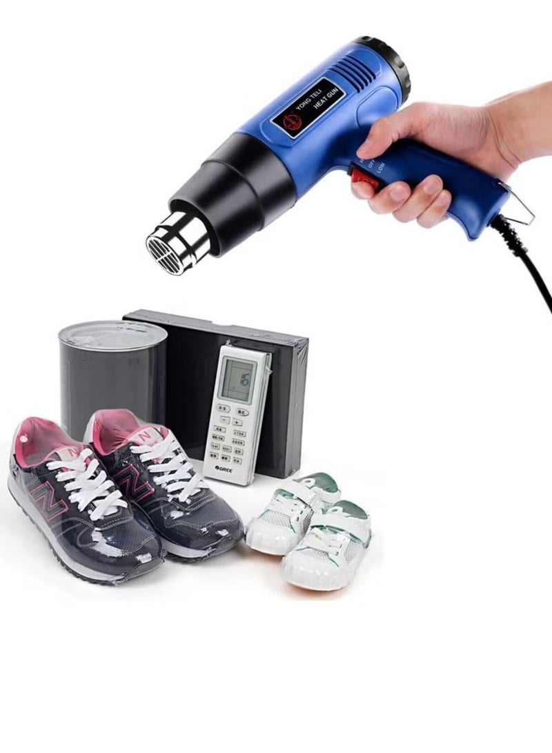 Corded Heat Gun Portable Hot Air Gun 1500W with 2 Temperature Gear for Shrink Wrapping, Industrial Plastic Soldering, Tube Bending, Automotive film, Removing Old Paint Film and Adhesives