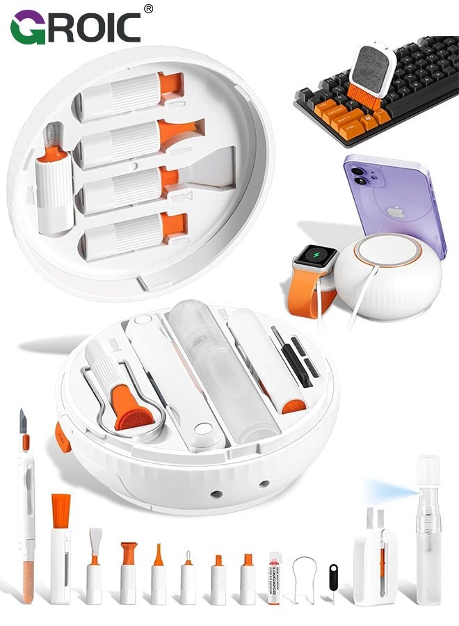 White Electronics Cleaner KIT, Cleaning for Cell Phone, Airpods, Laptop, Keyboard, Screen, Cleaning Spray Tool for iPad Computer, Clean Brush Device for Earbud Headphone Camera.