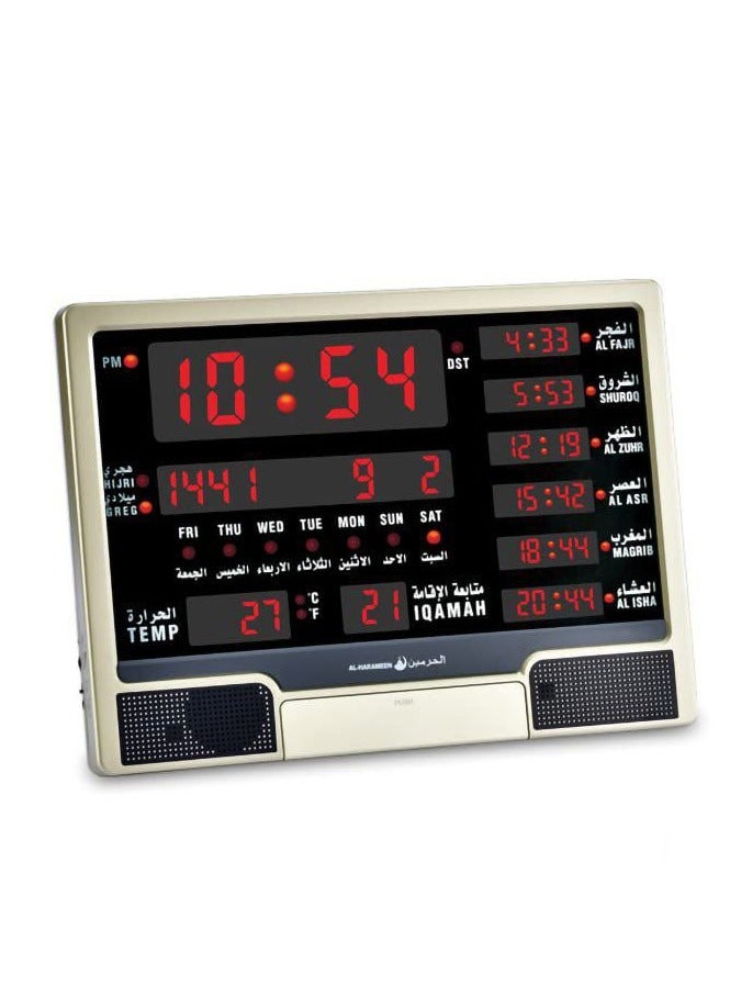 Muslim Islamic prayer clock with remote praying azan alarm wall world time function mosque clock.