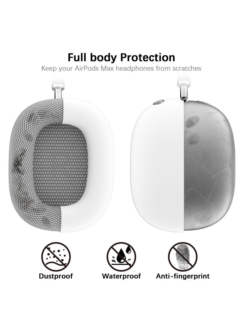 Suitable for Airpods Max Protective Cover Apple Max Earphone Shell Solid Color Silicone Soft Shell Earphone Cover Three-Piece Set