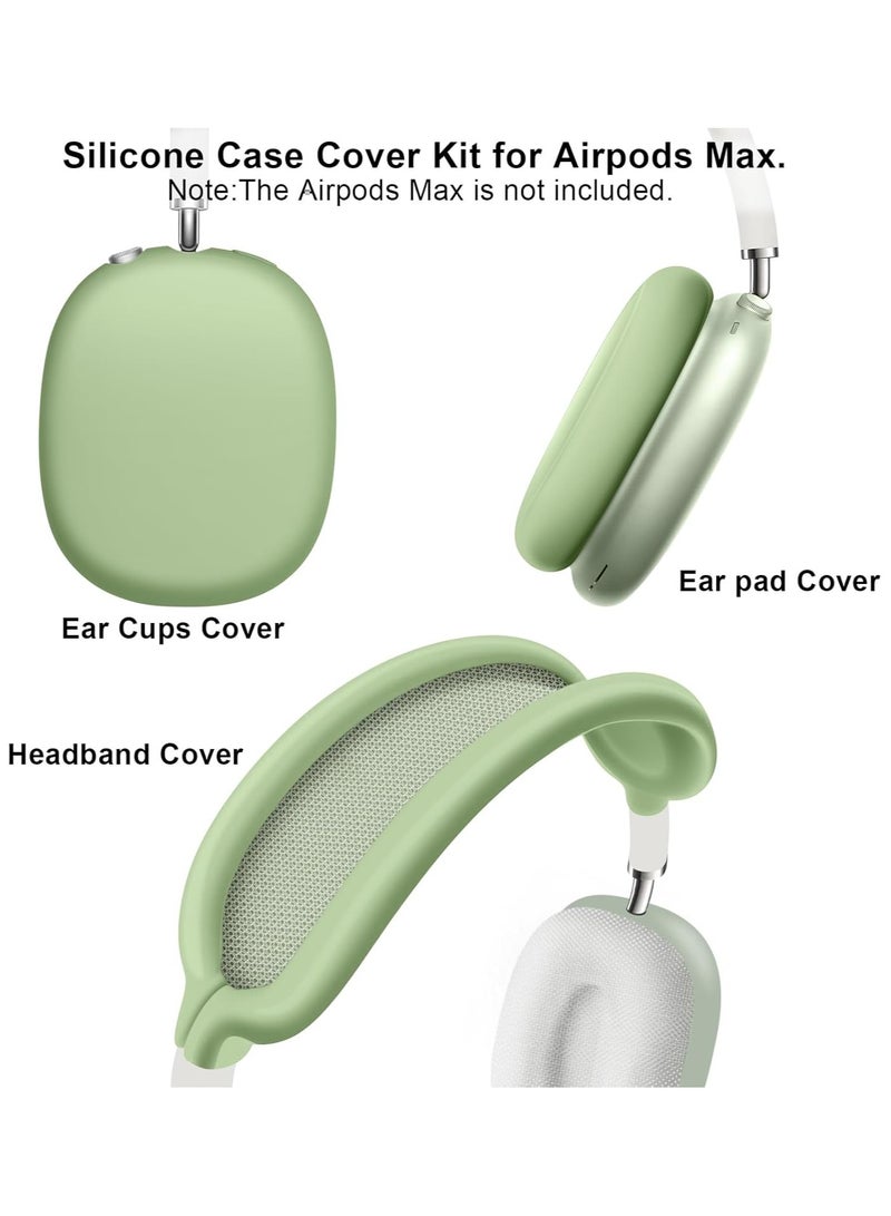 Suitable for Airpods Max Protective Cover Apple Max Earphone Shell Solid Color Silicone Soft Shell Earphone Cover Three-Piece Set