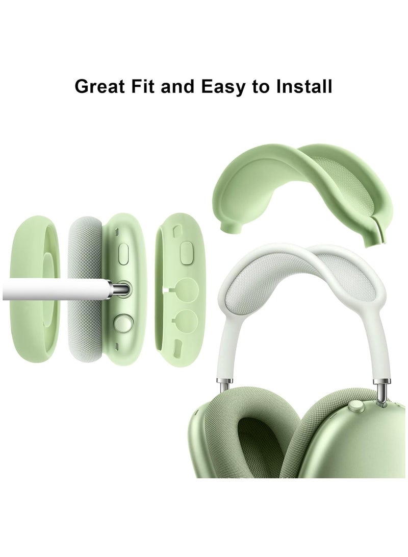 Suitable for Airpods Max Protective Cover Apple Max Earphone Shell Solid Color Silicone Soft Shell Earphone Cover Three-Piece Set