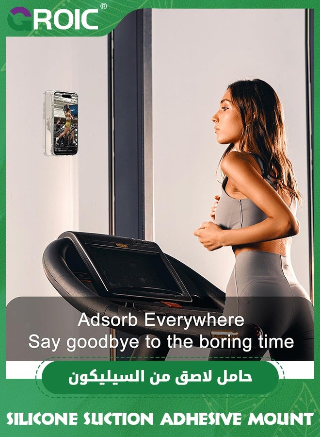 Black Silicone Suction Phone Case Adhesive Mount, Hands-Free, Strong Grip Holder for Selfies & Videos, Durable, Easy to Use, iPhone & Android Compatible