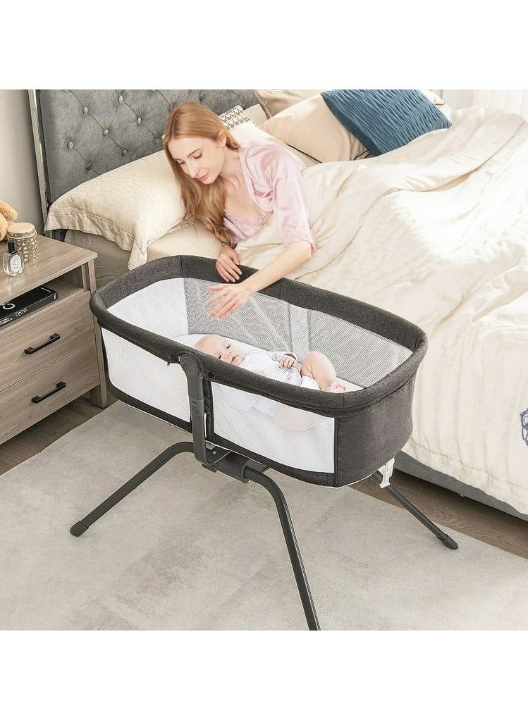 3 In 1 Rocking Bassinet & Baby Bassinet Bedside Sleeper One-Second Convert Travel Portable Bassinet Newborn Baby