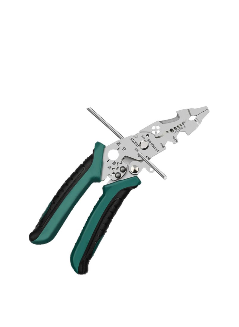 Wire Stripper Cutter, Multi-Function Wire Stripping Tool, Professional Handle Design Wire Cutter, Universal Wire Cutters and Crimping Tool, Multifunctional Electrician Pliers for Crimping, Cutting