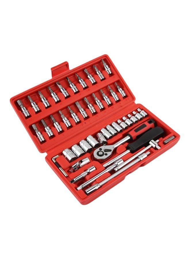 46-Piece Wrench Repair Tools With Box Silver/Black