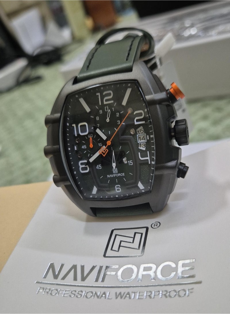 NAVIFORCE Men's Wristwatch NF8061, Sport Watch Waterproof, with Leather Strap