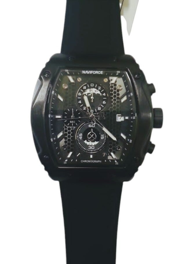 New NAVIFORCE NF8059 Men Watch Sport Luxury Chronograph, Wristwatch Silicone Strap Quartz Clock