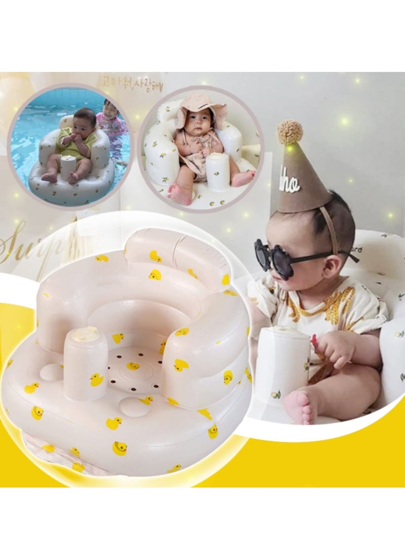 Inflatable Baby Seat, Baby Floor Seats for Babies 3-36 Months, Sit Up Chair with Built-in Air Pump, Portable Infants Back Support Seater, Sit Me Up Seat for Home, Travel