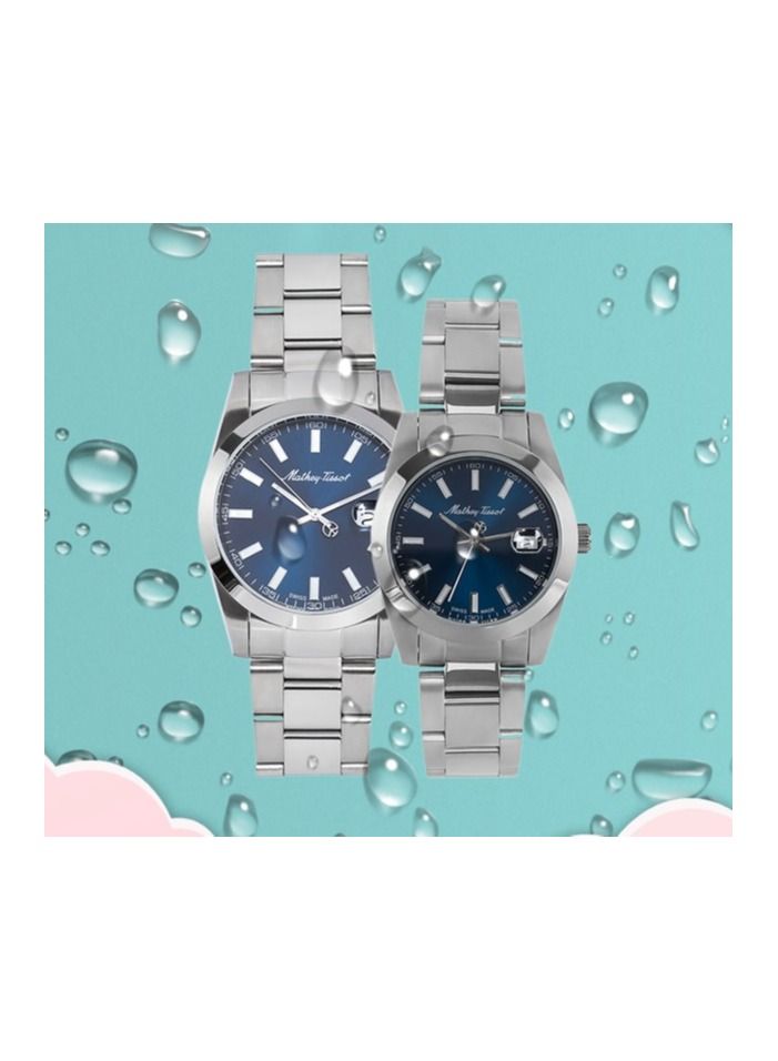 Mathey-Tissot Mathey I Quartz Blue Dial Couple's Watch H450ABU-D450ABU