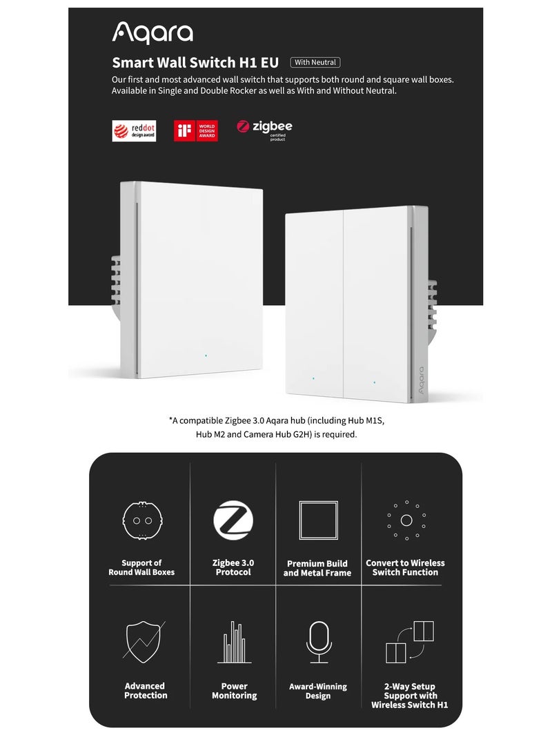Aqara Wall Switch H1(no neutral single rocker)