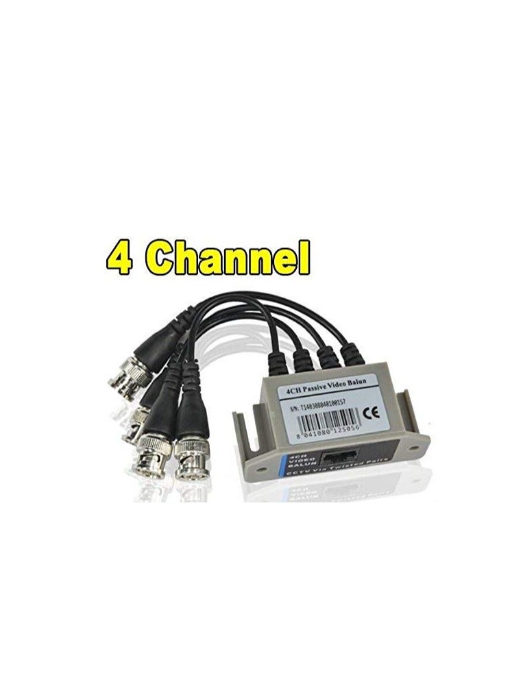 4 Channel Passive UTP Video Balun for CCTV BNC Male to RJ45 CAT5 Connection