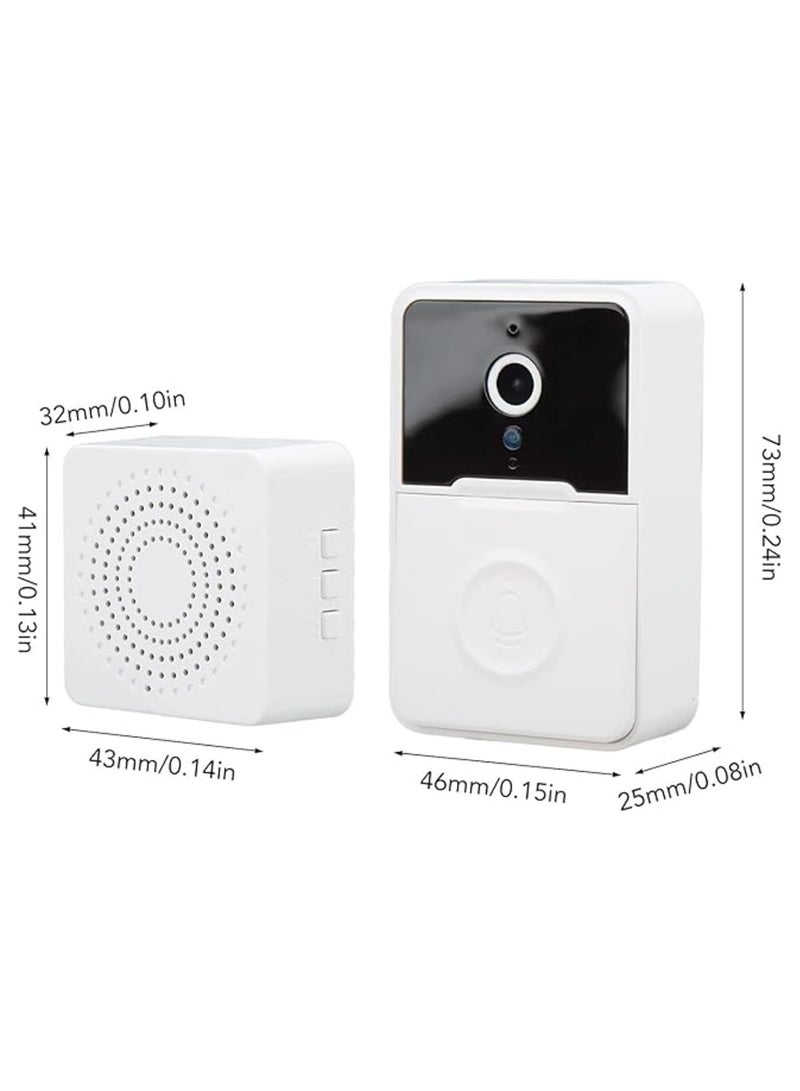 Wireless Doorbell Camera, App Control Smart Video Doorbell Camera with Infrared Night Vision, Two-Way Audio, Real-Time Notification, Bluetooth WiFi