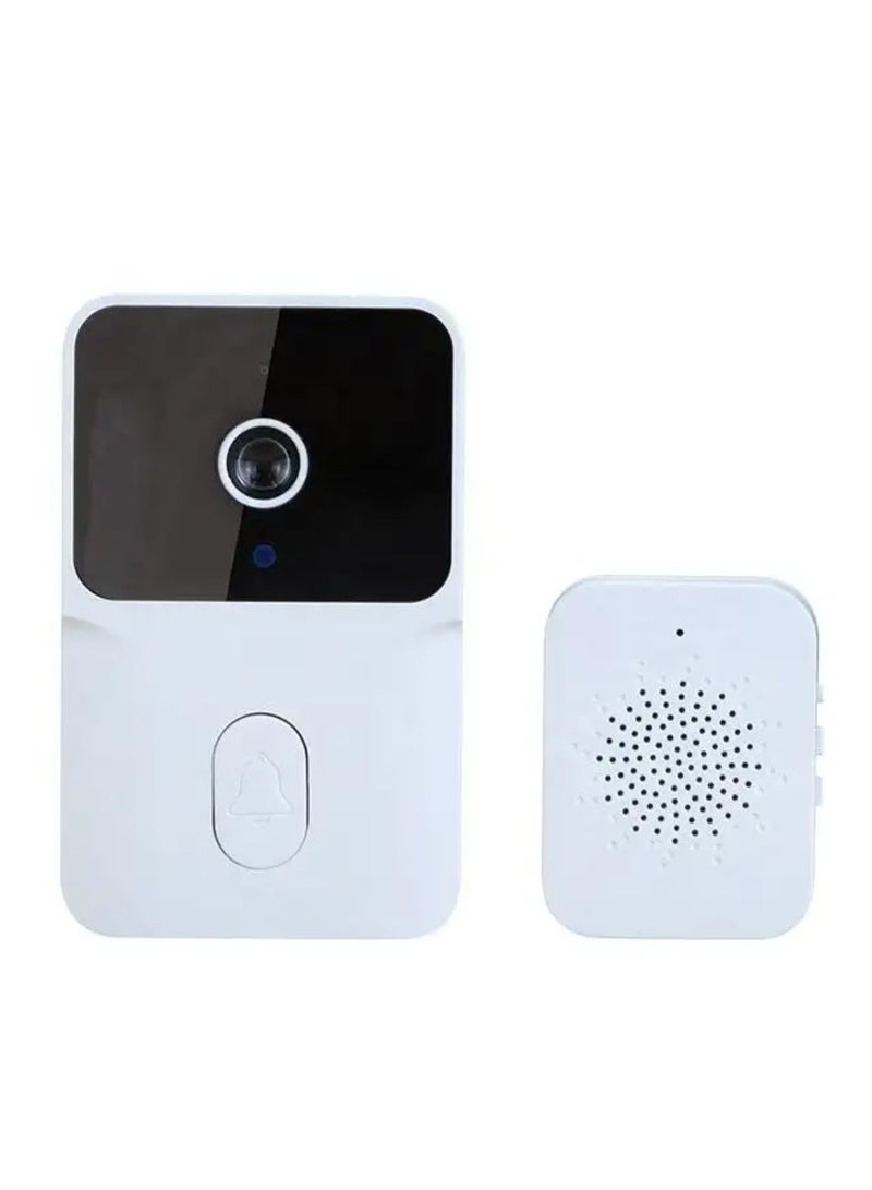 WiFi Video Doorbell, HD WiFi Doorbell IR Night Vision Durable for Multi-User Home (White)