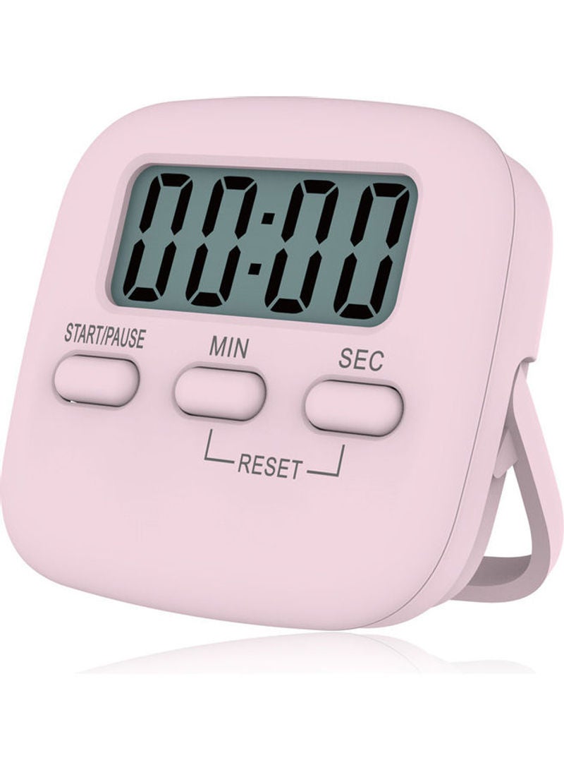 Portable Digital Kitchen Timer Magnetic Cooking Countdown Alarm With LCD Screen Stand Pink 6.5cm