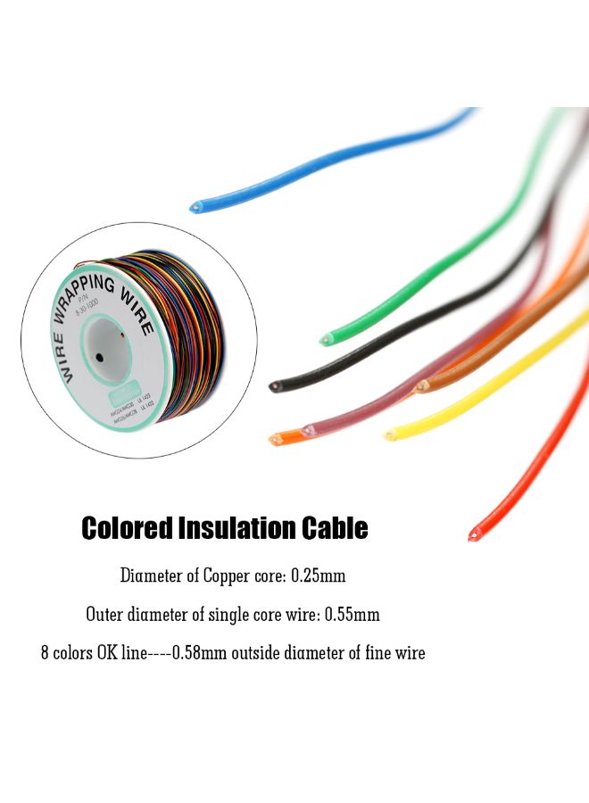 8 Colored Wire Wrap Reel Multicolour 0.168kg