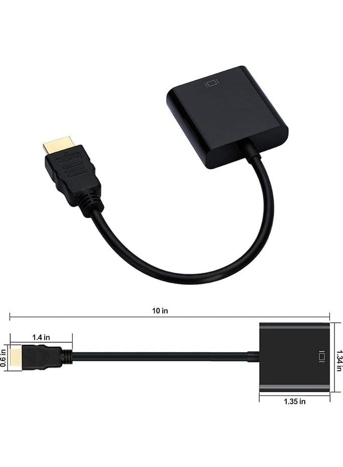 HDMI to VGA Adapter HD, Male (HDMI) to VGA (Female) Converter for PC, Monitor, Projector, HDTV, Xbox etc