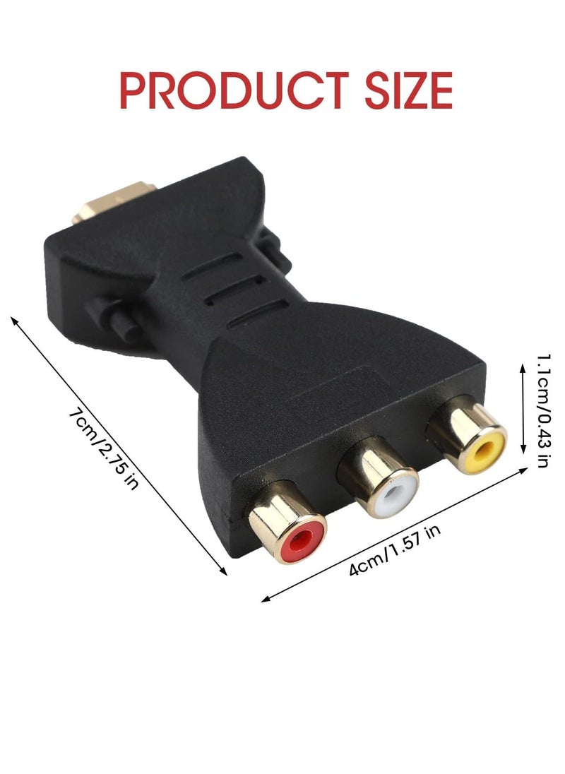 HDMI to AV Converter HDMI to 3RGA Audio Video Adapter HDMI to RCA Composite Converter Adapter Compatible with Roku Stick Support NTSC 1080P 720P for Apple TV PC Laptop Xbox DVD 2Pack