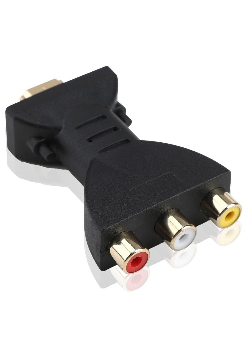 HDMI to AV Converter HDMI to 3RGA Audio Video Adapter HDMI to RCA Composite Converter Adapter Compatible with Roku Stick Support NTSC 1080P 720P for Apple TV PC Laptop Xbox DVD 2Pack