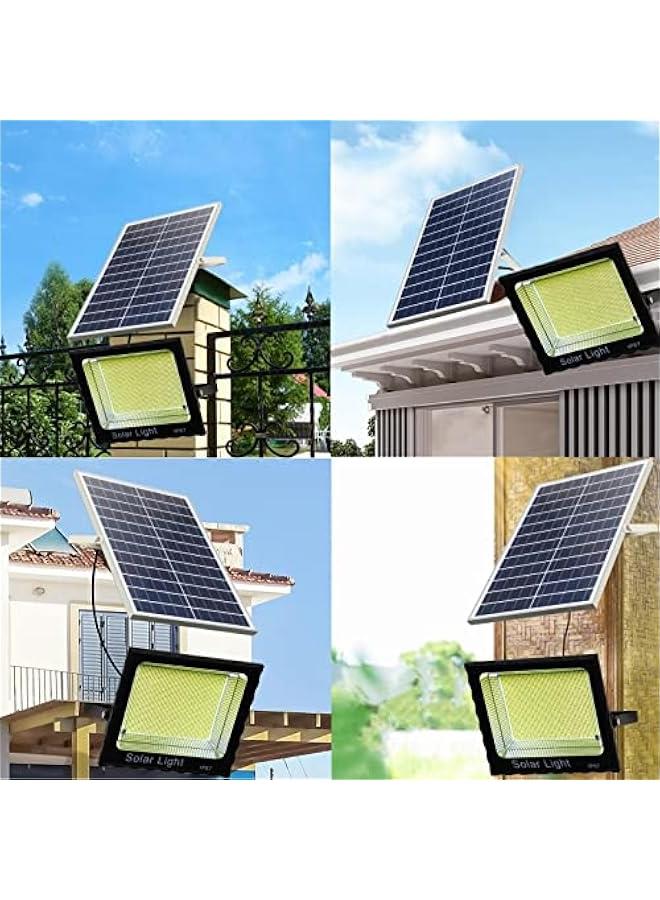 Solar Lights Outdoor Waterproof, 373 LED Solar Powered Flood Street Lights Motion Sensor Light Dusk to Dawn Security Wall Light Barn Lamp for Outside Yard Garden Porch Garage Patio Lighting (100W)