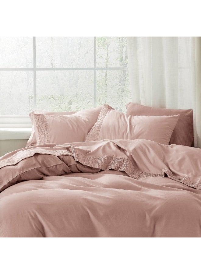 Bedsure California King Sheet Sets - Soft Sheets for California King Size Bed, 4 Pieces Hotel Luxury Dusty Pink Sheets Cal King, Easy Care Polyester Microfiber Cooling Bed Sheet Set