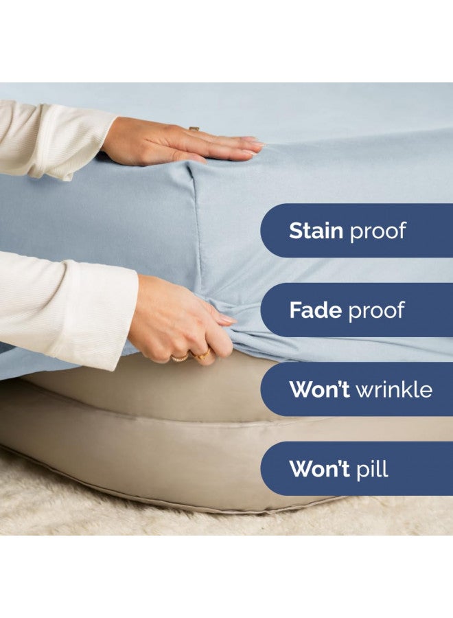 Extra Deep King Fitted Sheet - Hotel Luxury Single Fitted Sheet Only - Easily Fits 18 inch to 24 inch Mattress - Soft, Wrinkle Free, Breathable & Comfy Extra Deep Pockets Sky Blue Fitted Sheet