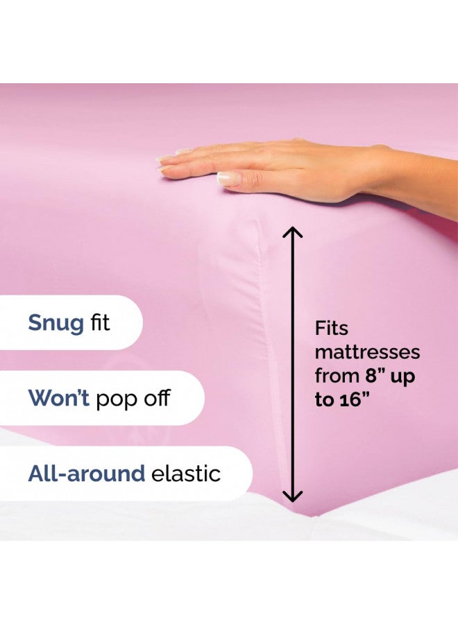 King 6 Piece Sheet Set - Breathable & Cooling Bed Sheets - Hotel Luxury Bed Sheets for Women, Men, Kids & Teens - Bedding w/ Deep Pockets & Easy Fit - Soft & Wrinkle Free - King Light Pink Sheets